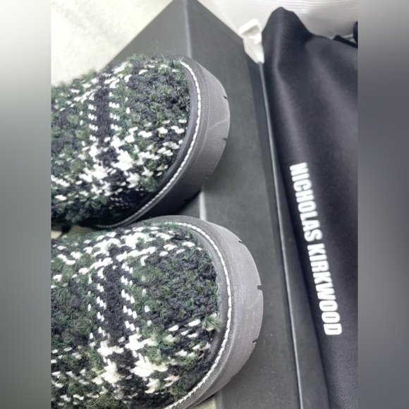 Nicholas Kirkwood Women’s Casati Faux Pearl Combat Boots. NWB. Black/White - Picture 6 of 12